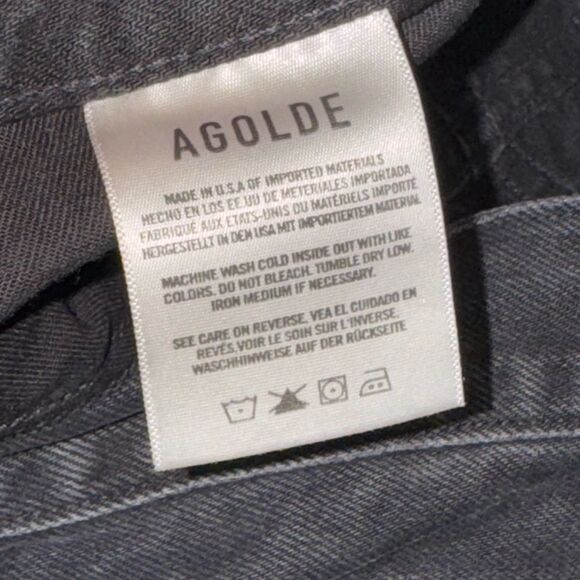 AGOLDE x REVOLVE Lana Slice mid rise black decent Relaxed Straight Leg Jeans - Picture 11 of 12